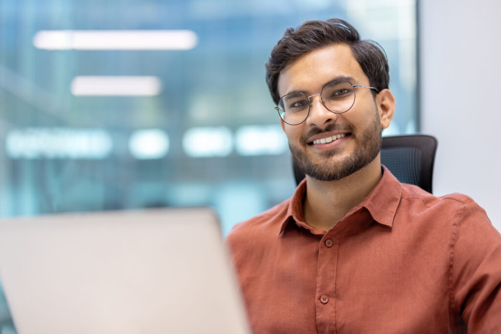 Young man Working at Desk